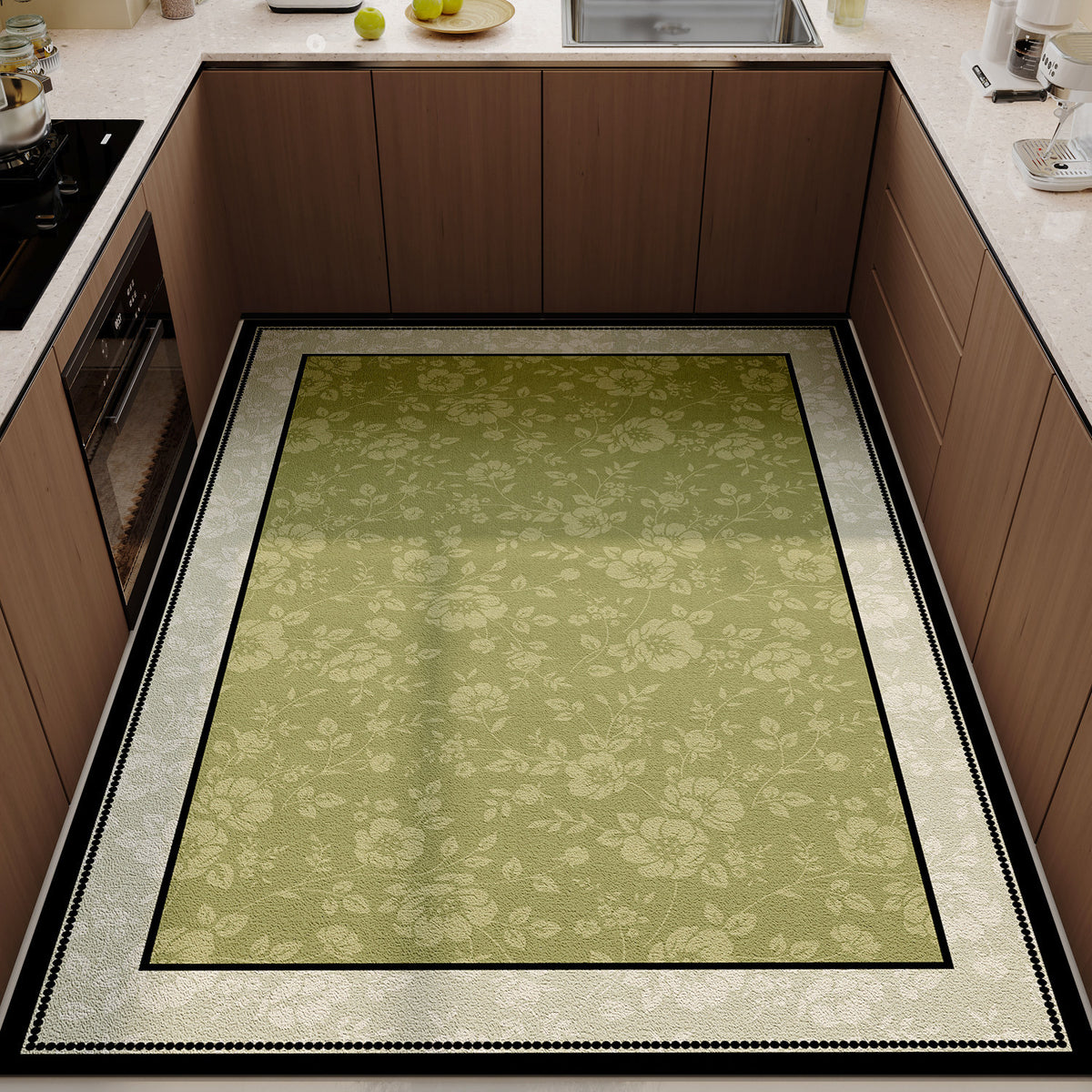 Luxuriöse Blumenmuster Küchenfußmatte