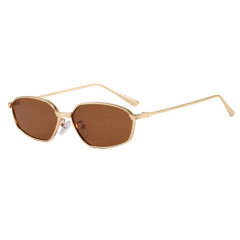 Damen geometrische Sonnenbrille mit schützendem UV-Filter und minimalistischem Metallrahmen Brehn