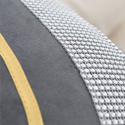 Dekoratives Samt Quadrat-Wurfkissen mit metallischem Trim und Strassband