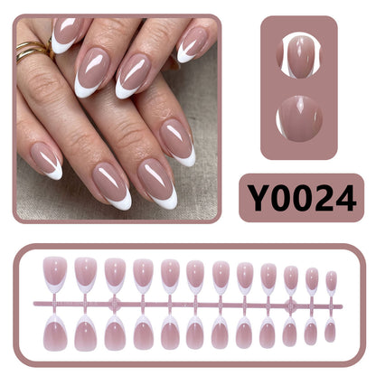 Elegante French Tip Druck-Nägel 1790732149