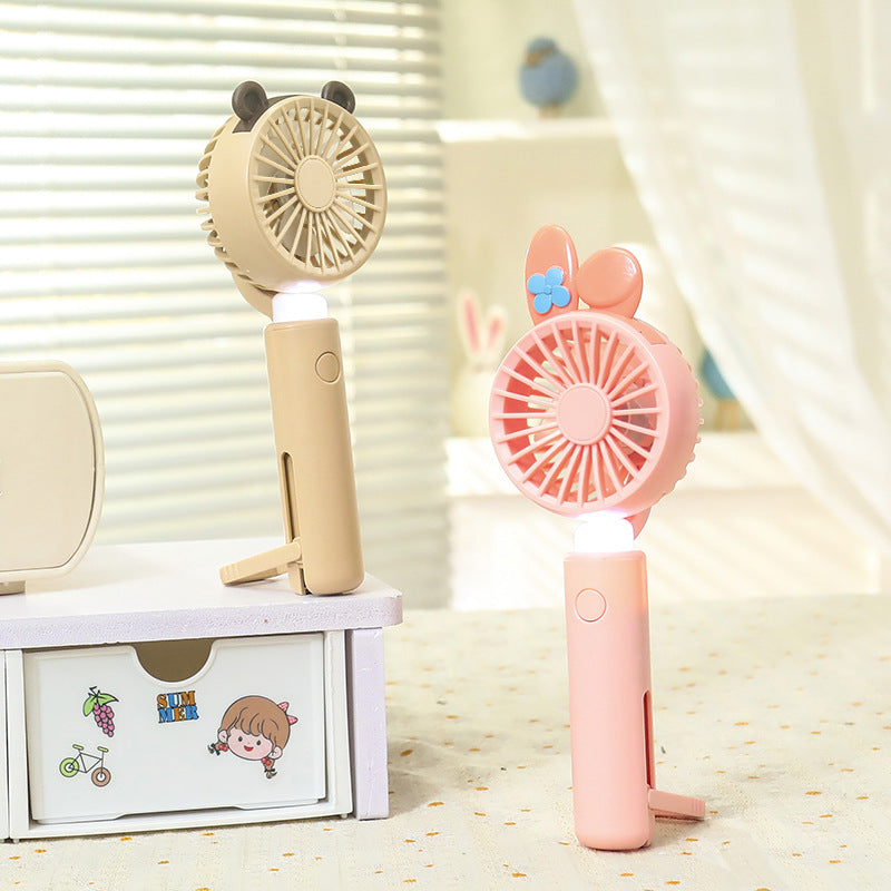 Damen Tragbarer Handventilator mit LED-Beleuchtung und süßem Tierdesign Brehn