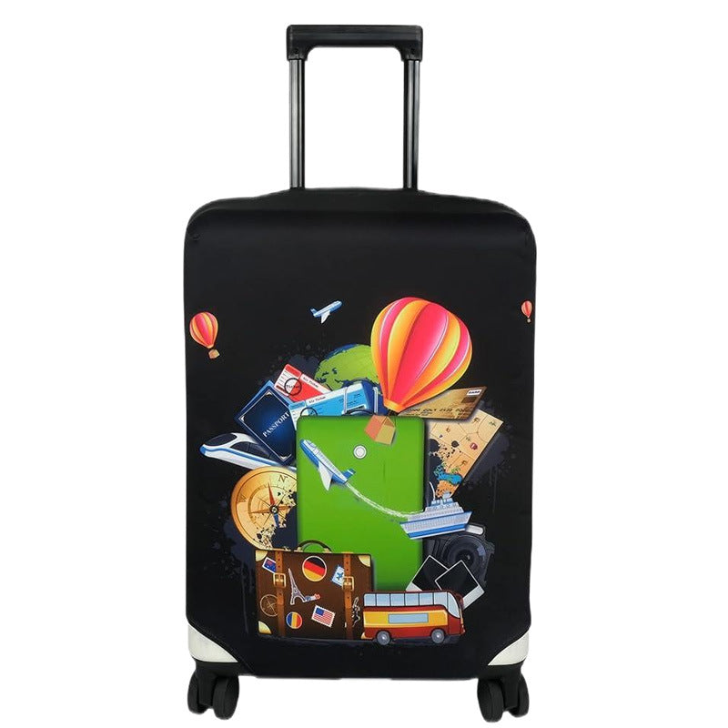 Unisex nan hartschalen Kabinentrolley mit vintage Reiseillustration, 360°-Drehrollen und Teleskopgriff Brehn