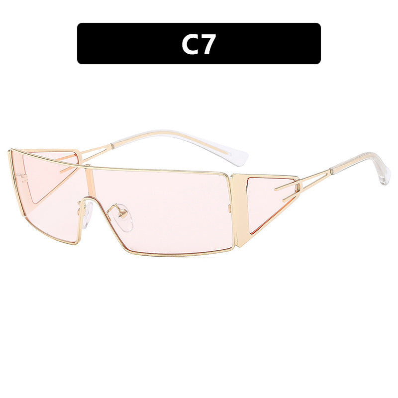 Damen geometrische Sonnenbrille mit futuristischem Design und strapazierfähigem Rahmen Brehn
