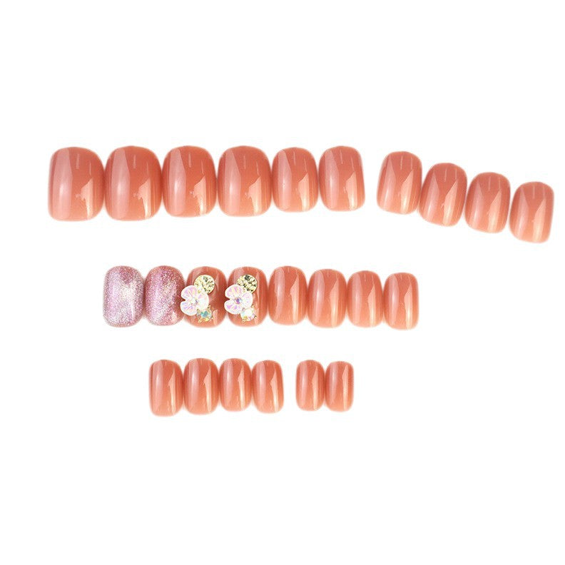 Glitzer Blumen Press-On Nagel Set Brehn