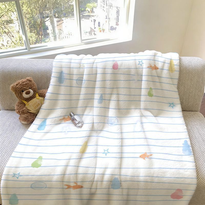 Weiche Fleece-Decke mit Fischmuster