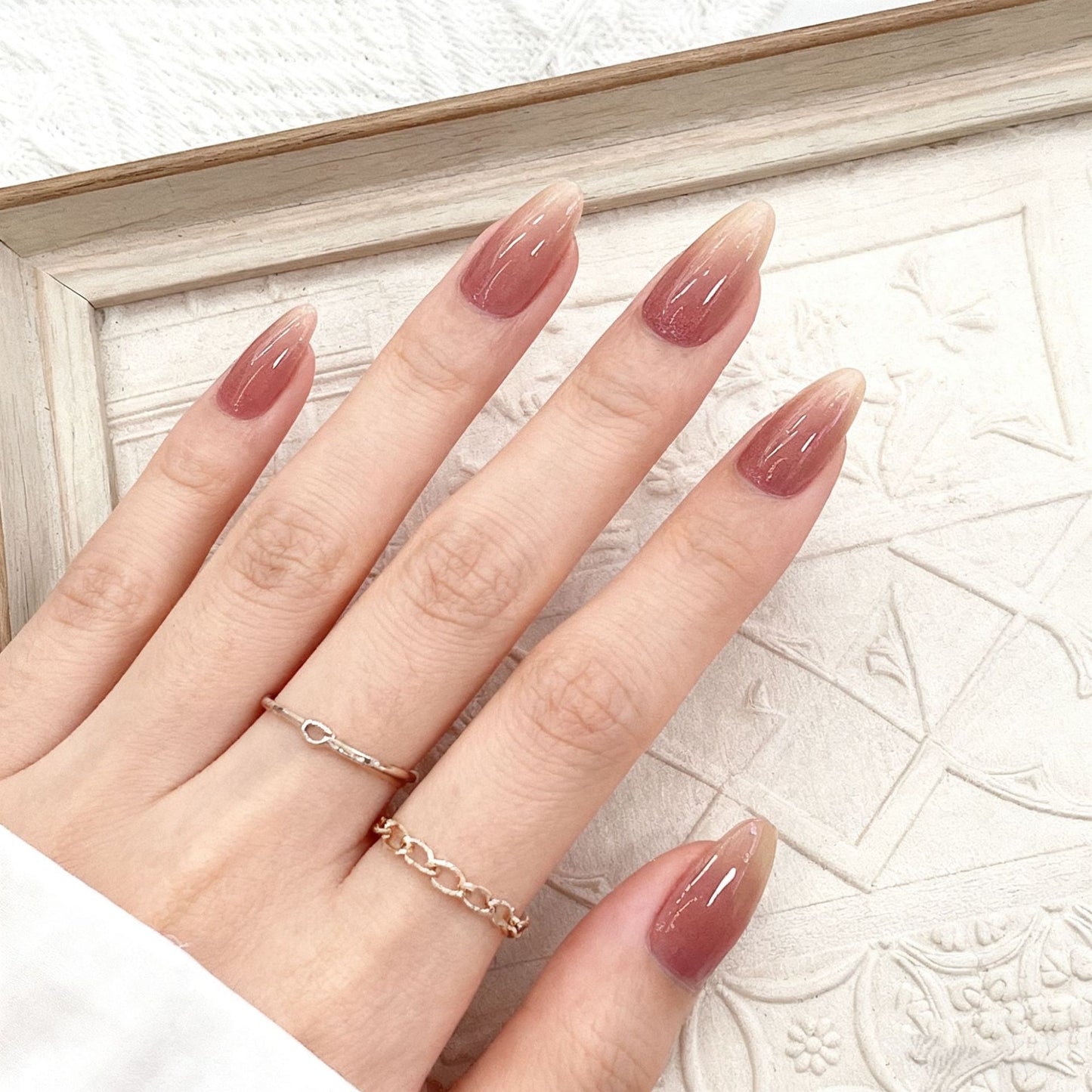 Elegante Ombre Druck-Nägel Brehn