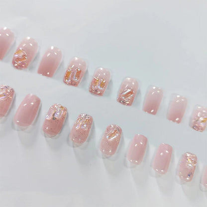 Iridescent Glitter Press-On Nagelset