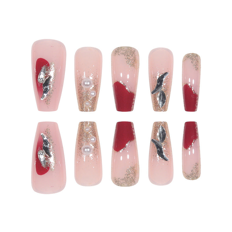 Premium Glitzernde Stiletto Press-On Nägel Brehn
