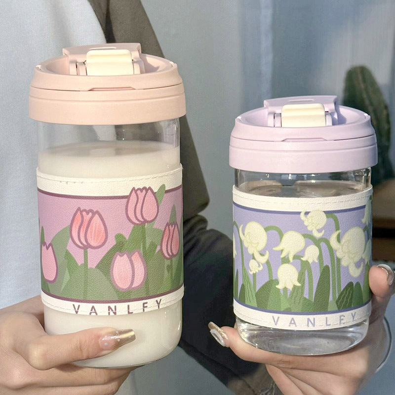 Damen Isoliertrinkbecher mit elegantem Blumenmuster Brehn