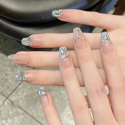 Glitzer-akzentuierter Press-On-Nagelset Brehn