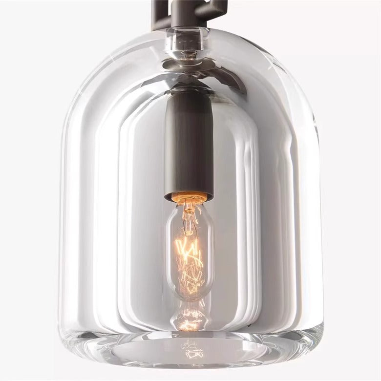 Industrielle Glas Pendelleuchte