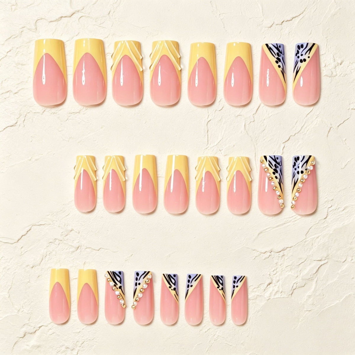 Glamouröse Stiletto Press-On Nagelkunst Set Brehn