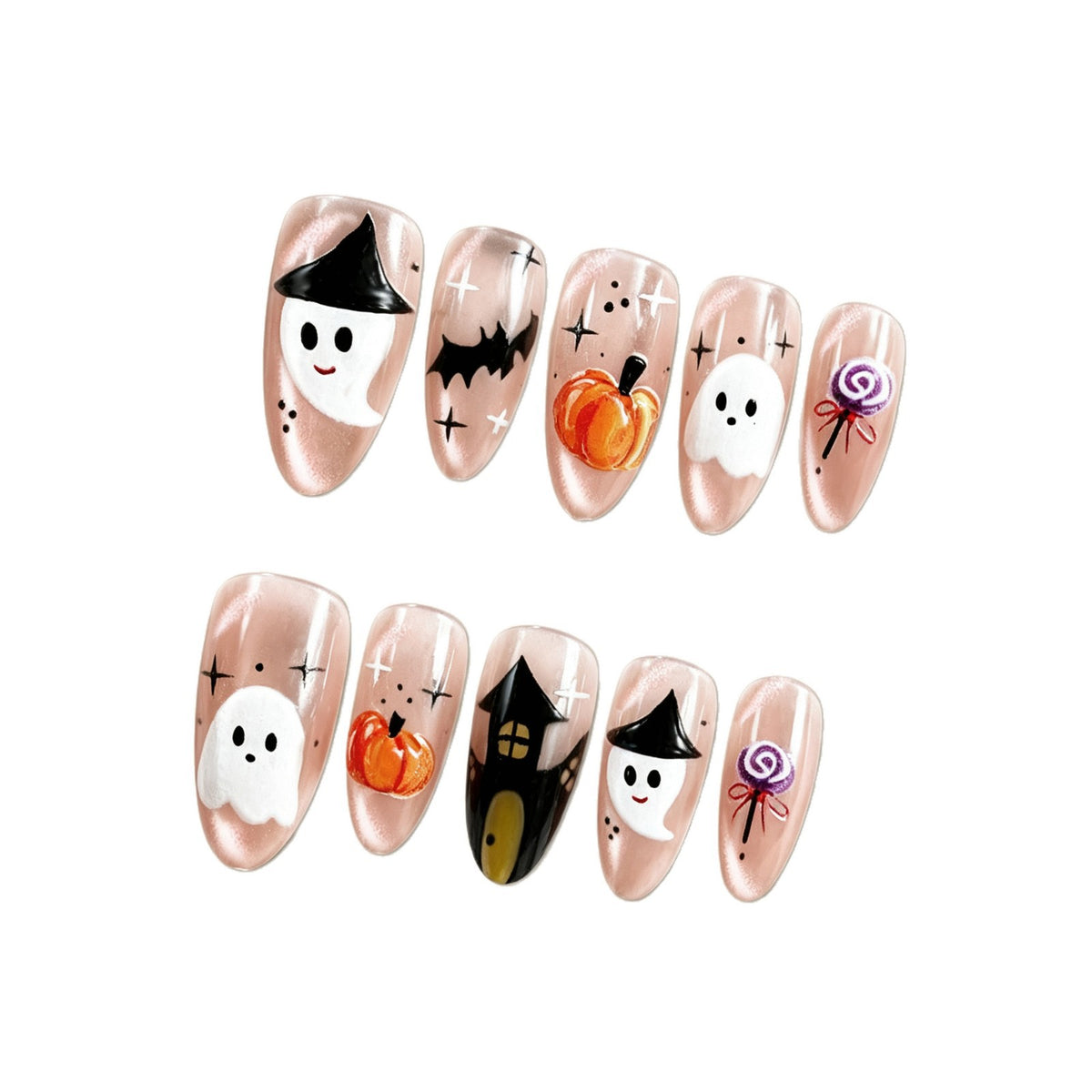Halloween-Themen Press-On Nagelkunst Set Brehn 1788495618