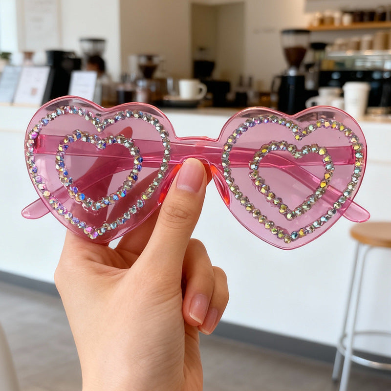 Rhinestone-beschichtete herzförmige Sonnenbrille Brehn 1787141238