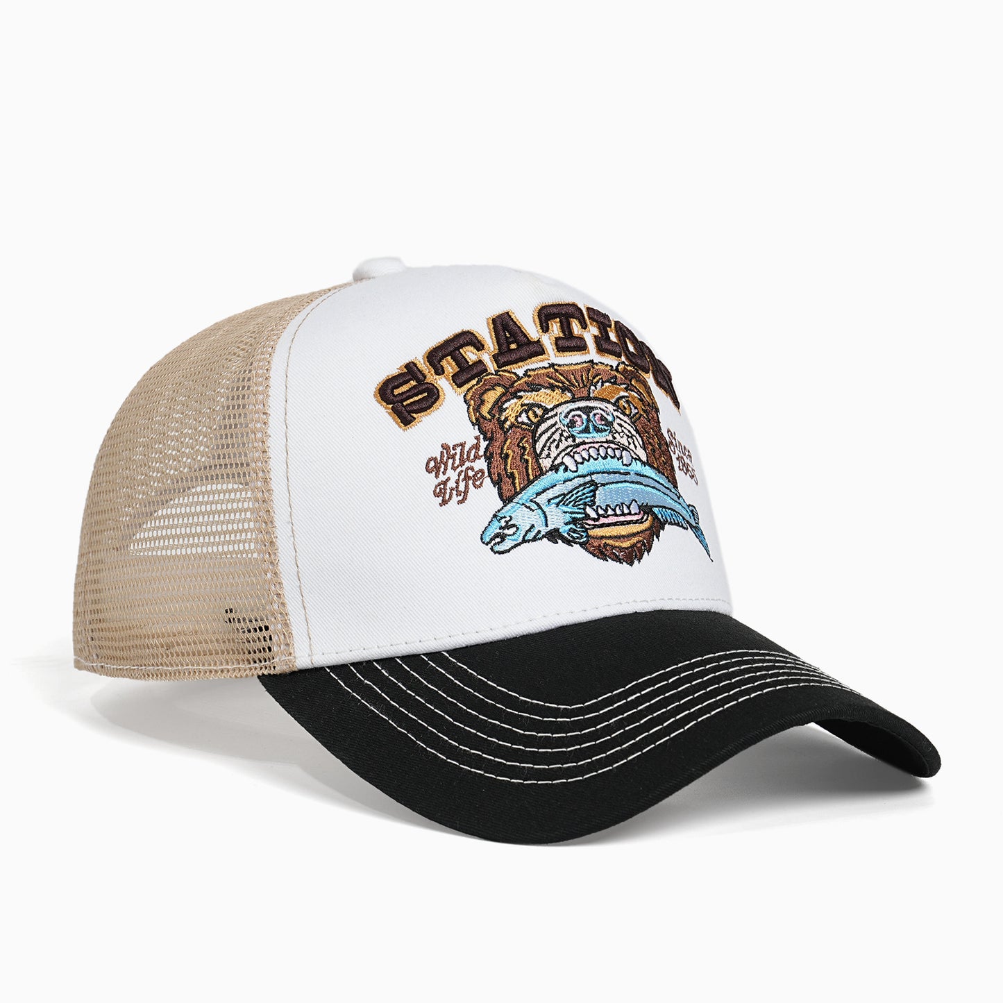 Damen Trucker Cap mit großem Stickmotiv Brehn