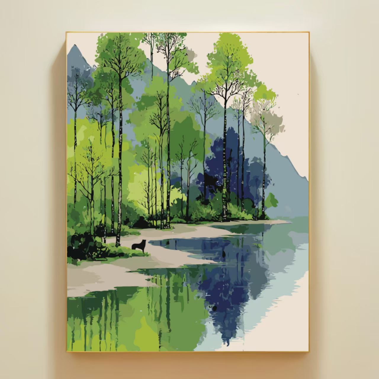 Natur-inspiriertes ruhiges Landschafts-Canvas-Kunstwerk Brehn