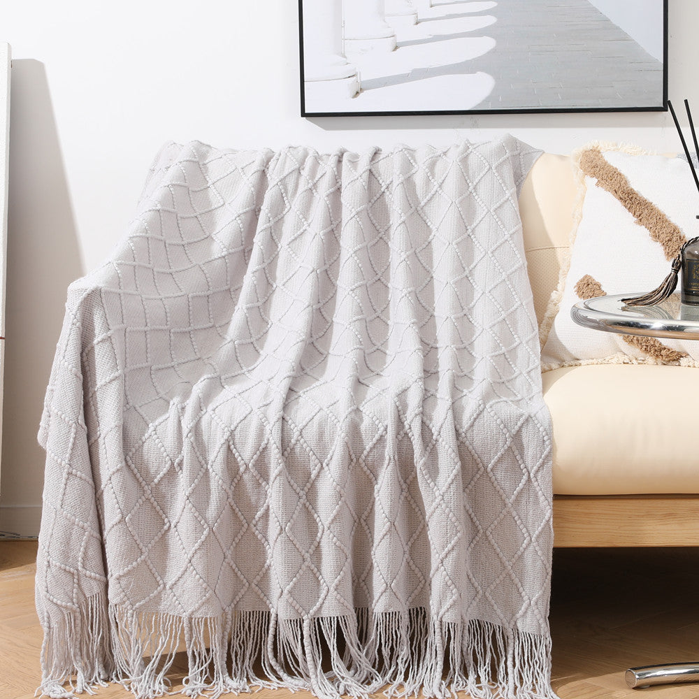 Gemütliche strukturierte Wurfdecke