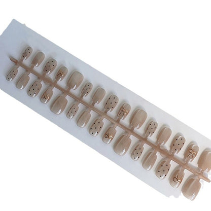 Dekoratives Press-On-Nagelset mit Schleifenakzenten Brehn