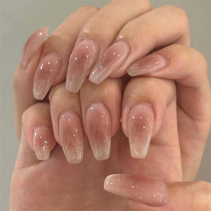 Elegante Ombre Glitzer Nagelerweiterungen
