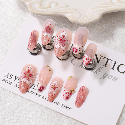 Premium Dekorative Florale Press-On Nagelspitzen Brehn