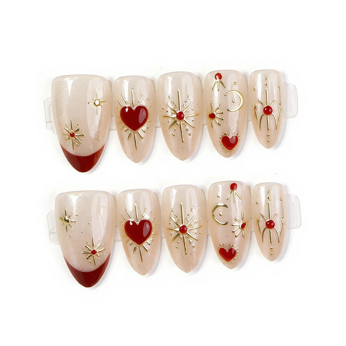 Dekorativer Press-On Nail Set Brehn