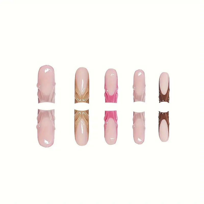 Künstlerisches Ombre Press-On Nagel Set Brehn