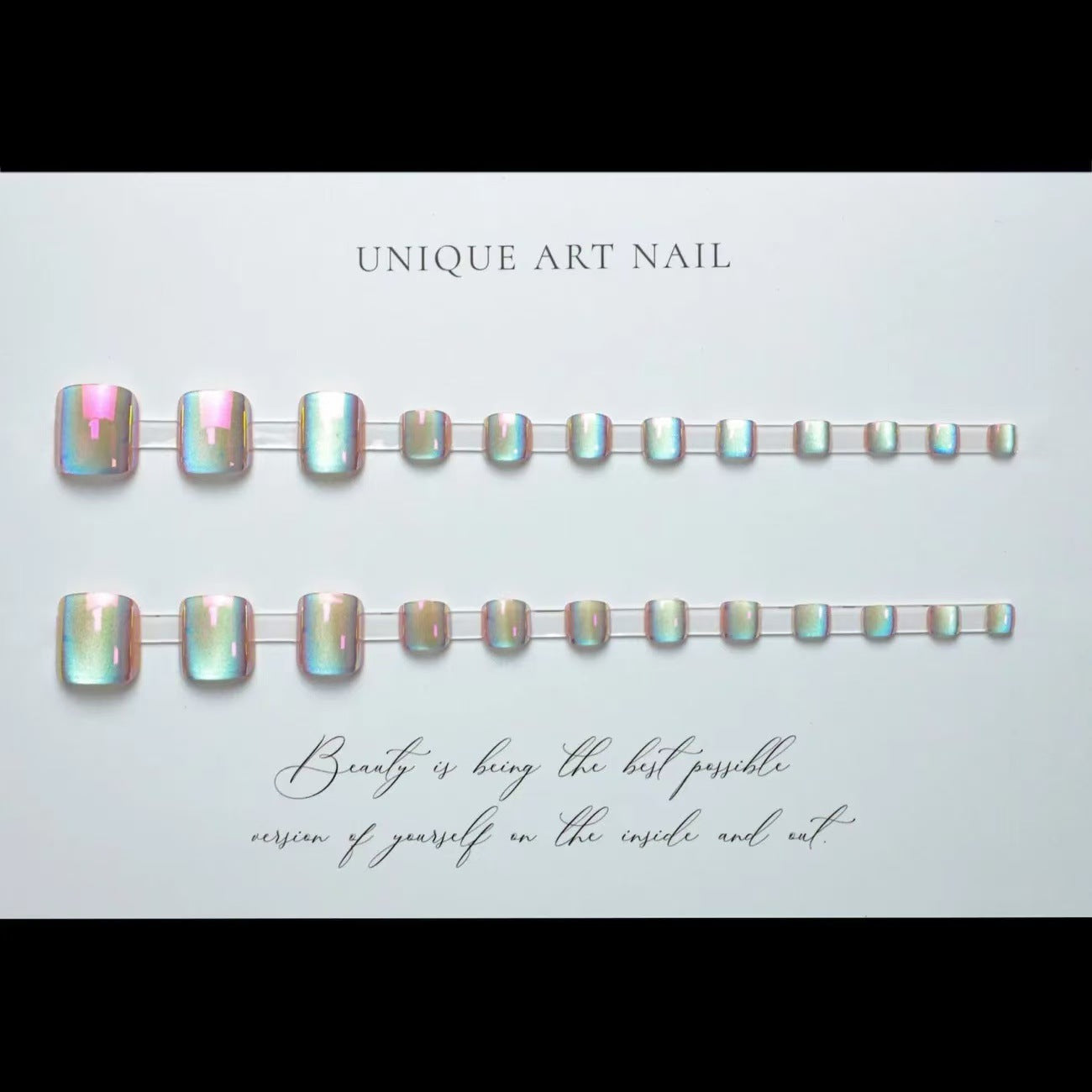 Künstlerische holografische Press-On Nagelspitzen Brehn