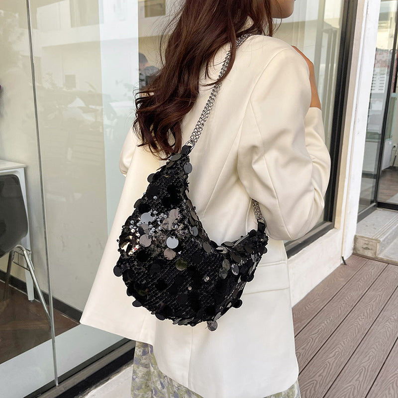 Funkelnde Paillette Hobo-Handtasche