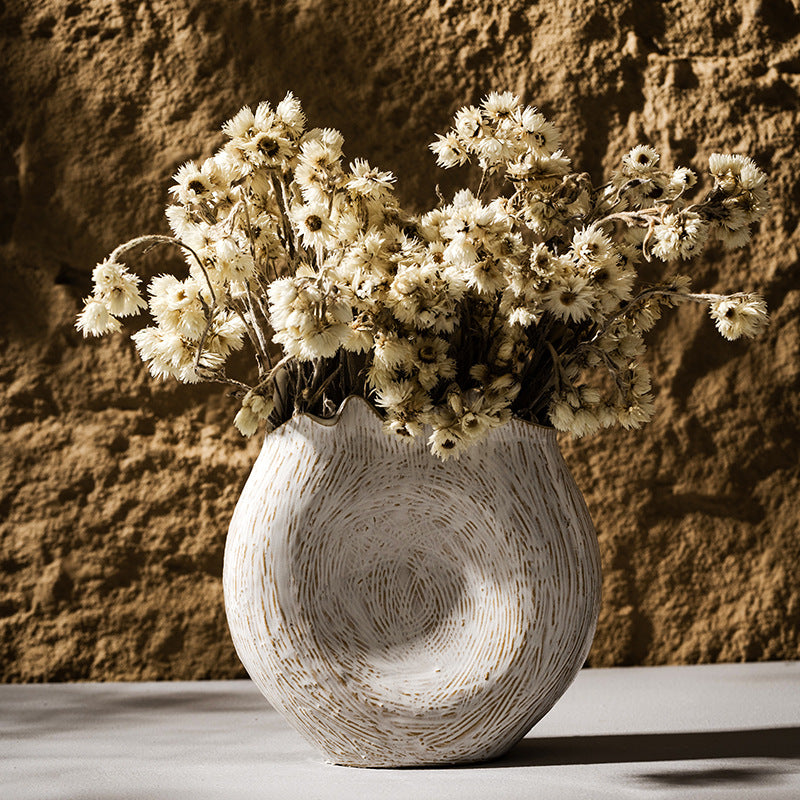 Handgemachte Texturierte Keramische Skulpturale Vase