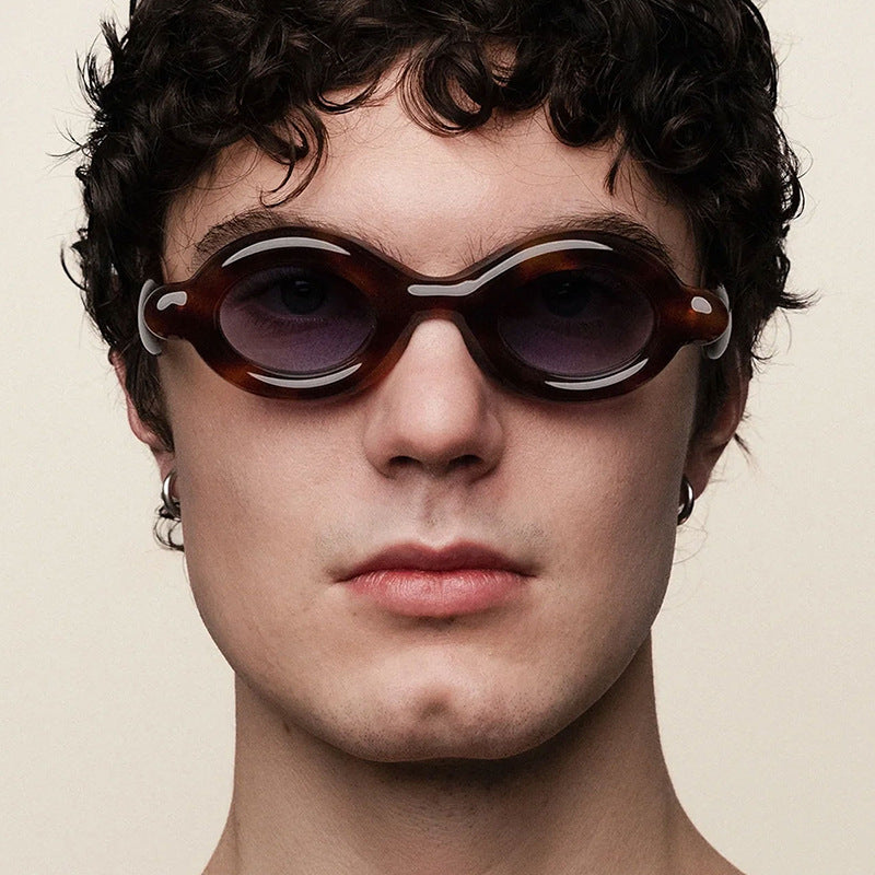 Damen Sonnenbrille im trendigen Retro-Design mit ovalen Gläsern Brehn