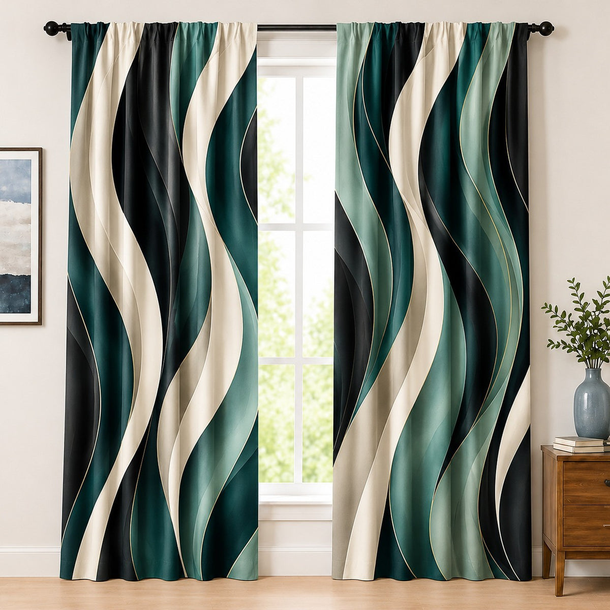 Abstract gemusterte Fenster Gardinen