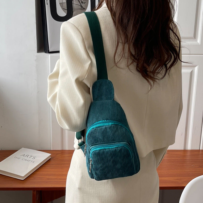 WoMulti-Fächige Corduroy Sling Bag Brehn