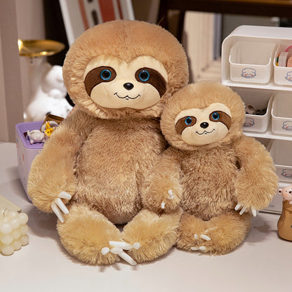 Plüsch Sitzende Faultier Kuschelgefährte mit Beweglichen Gliedmaßen und Gesticktem Gesicht Brehn