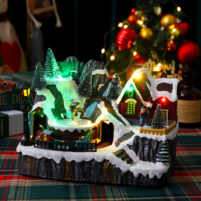Weihnachtsdorf mit Lichtern Brehn