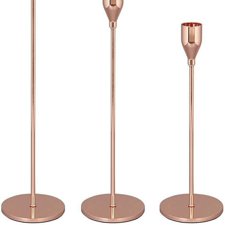 Modern Minimalist Taper Kerzenhalter Set mit polierter Metalloberfläche Brehn
