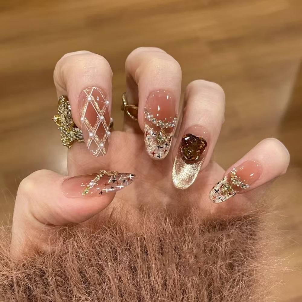 Künstlerische Eleganz Press-On Nagelset Brehn