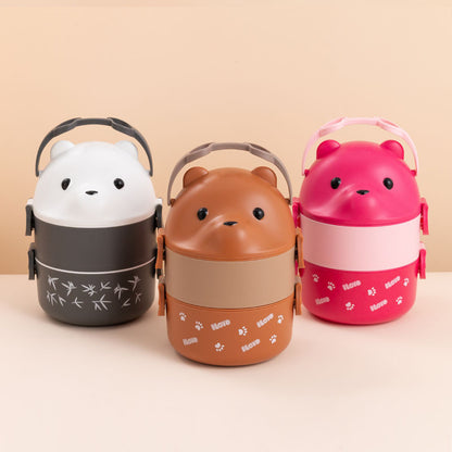 Niedlicher Bären-Themen stapelbarer Lunchbox