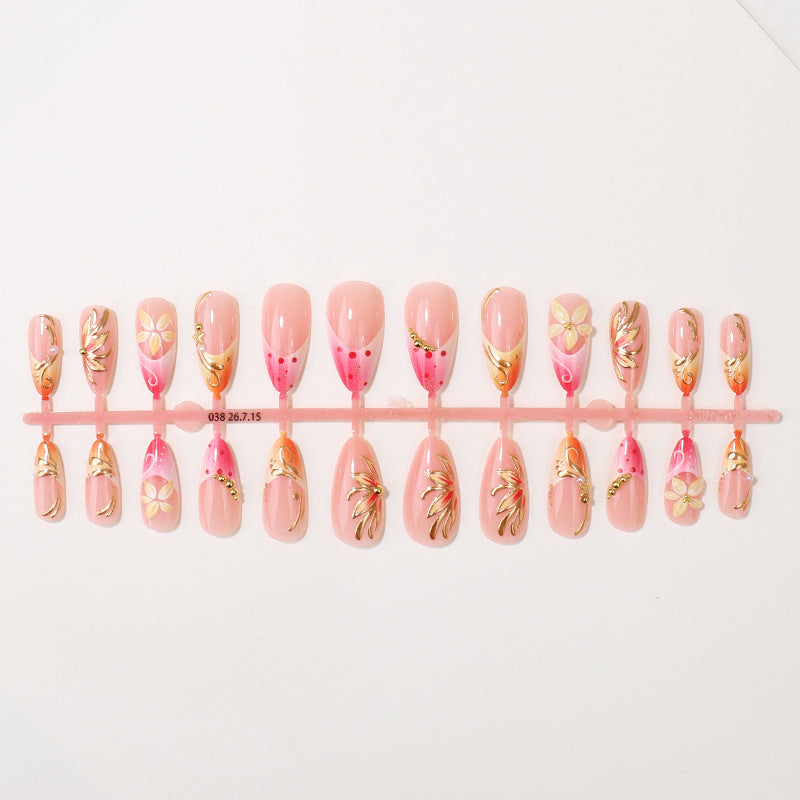 Premium Floral Design Press-On Nagelset Brehn