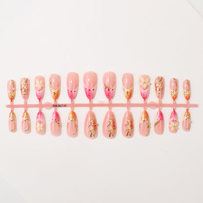 Premium Floral Design Press-On Nagelset Brehn