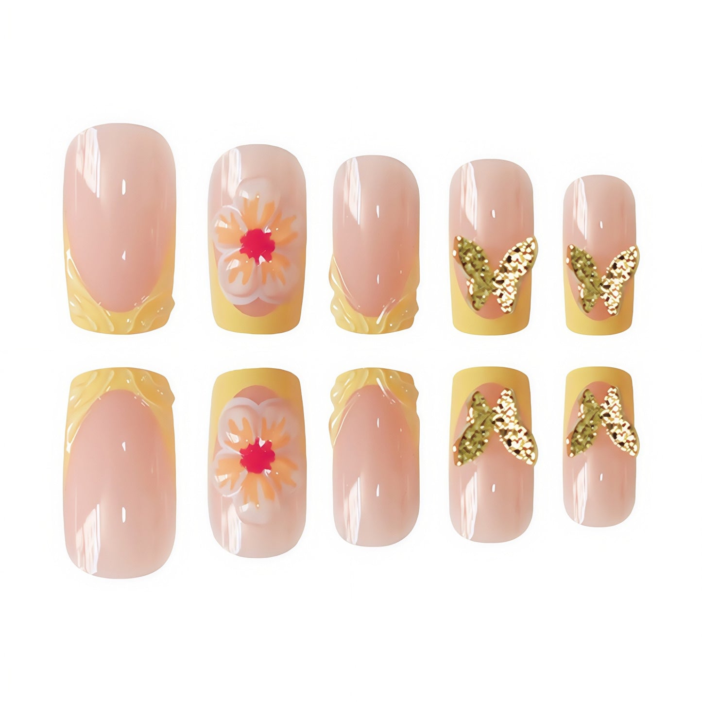 Künstlerische Frühlingsblumen Nagelkunstverzierung Brehn
