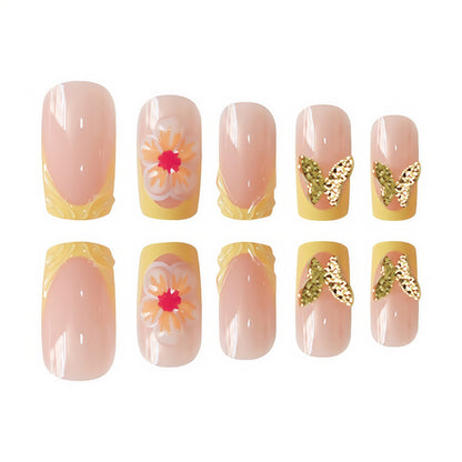 Künstlerische Frühlingsblumen Nagelkunstverzierung Brehn
