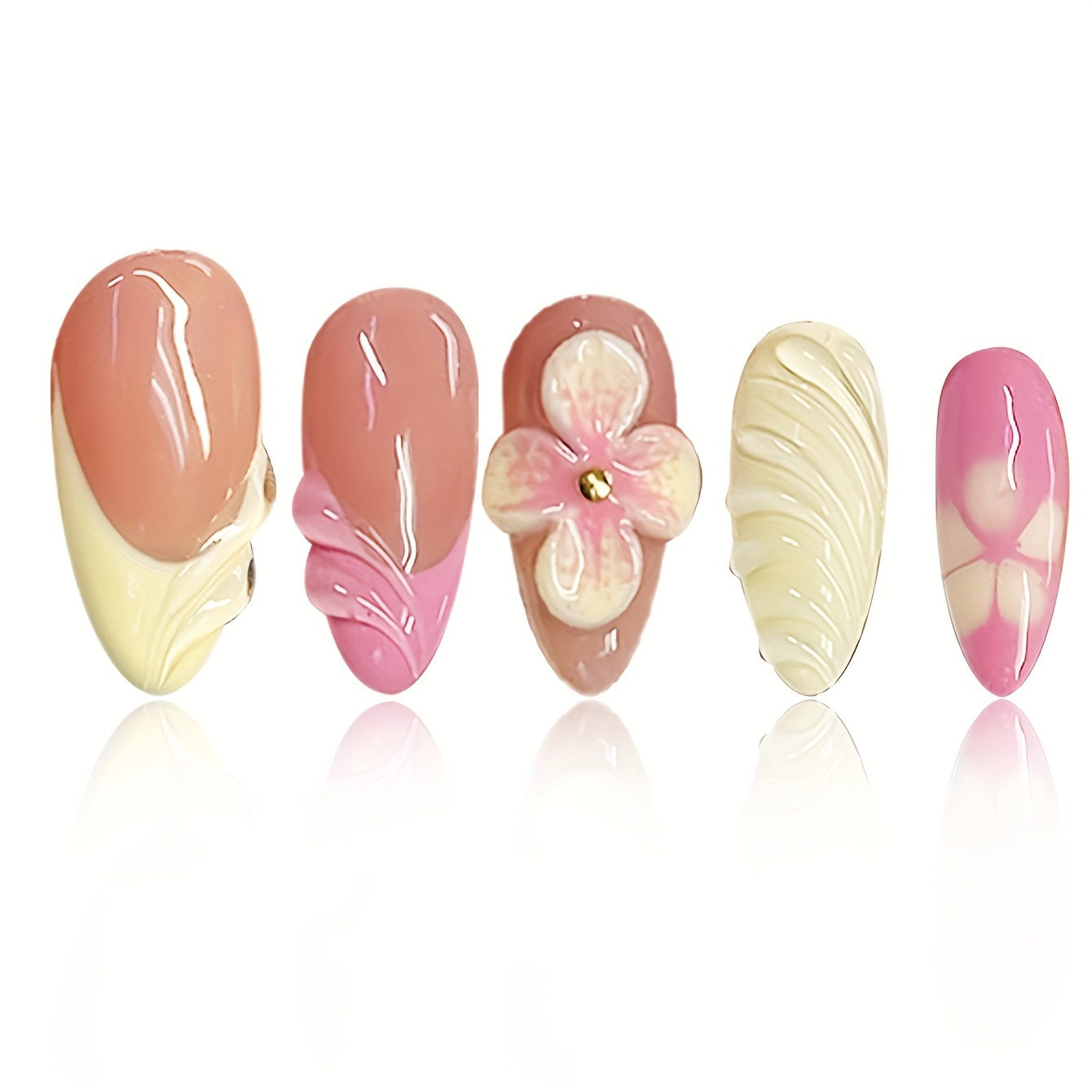 Künstlerische 3D Blumennagelkunst Brehn