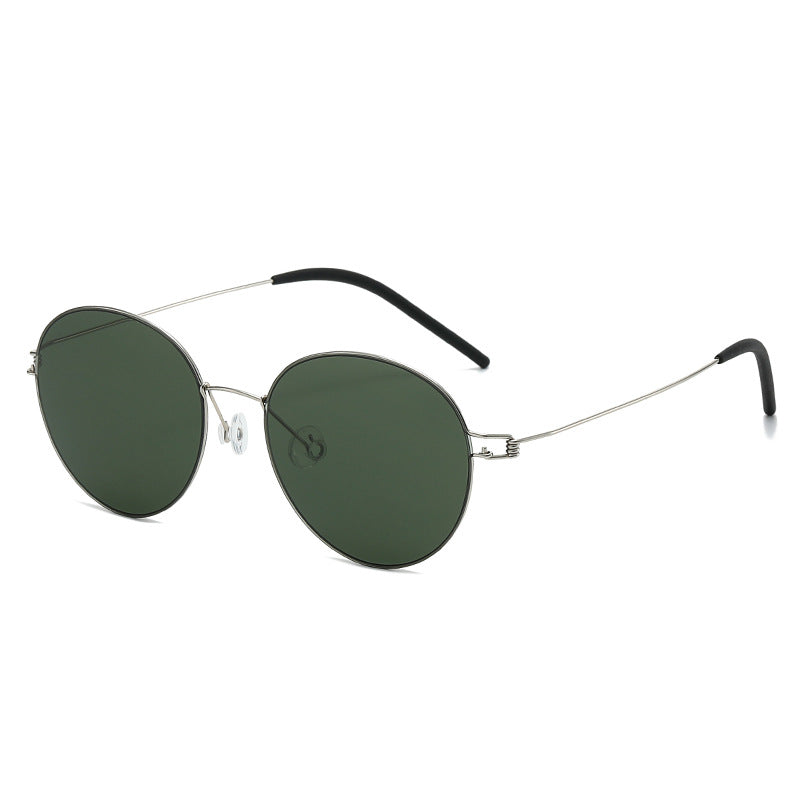 Damen runde Sonnenbrille mit leichtem Metallrahmen und gradienten Gläsern Brehn