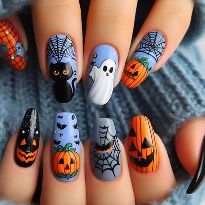 Halloween-Themen Künstlerische Press-On Nagelset Brehn