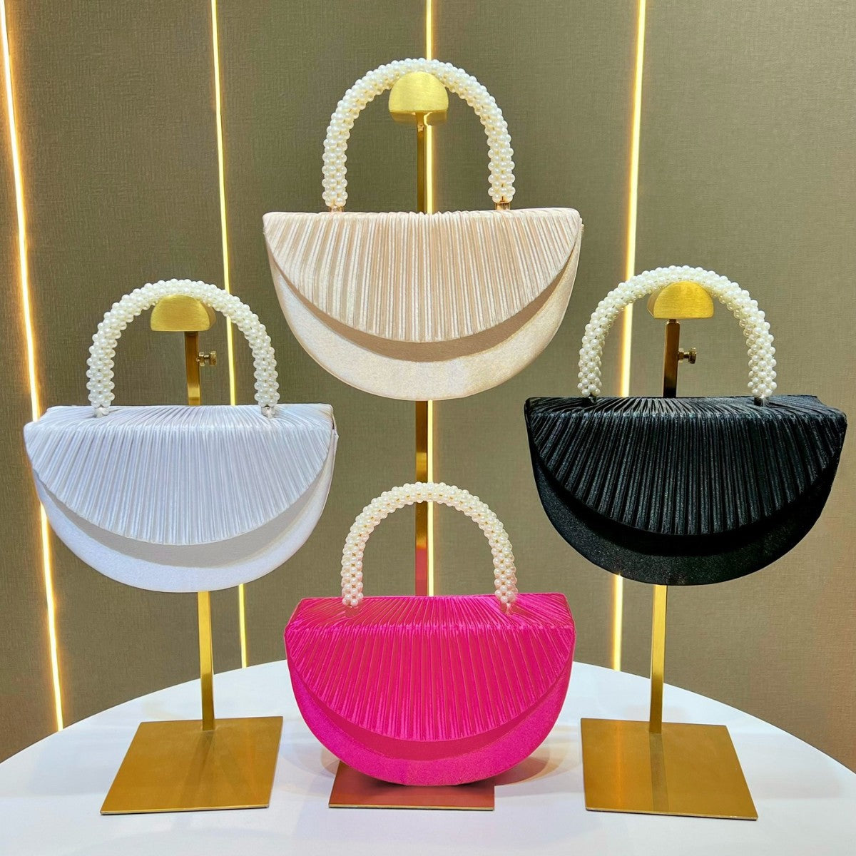 Falten Satin Clutch Handtasche