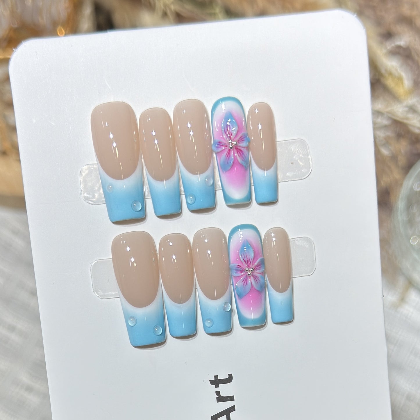 Floral-Accent Press-On Nail Set Brehn