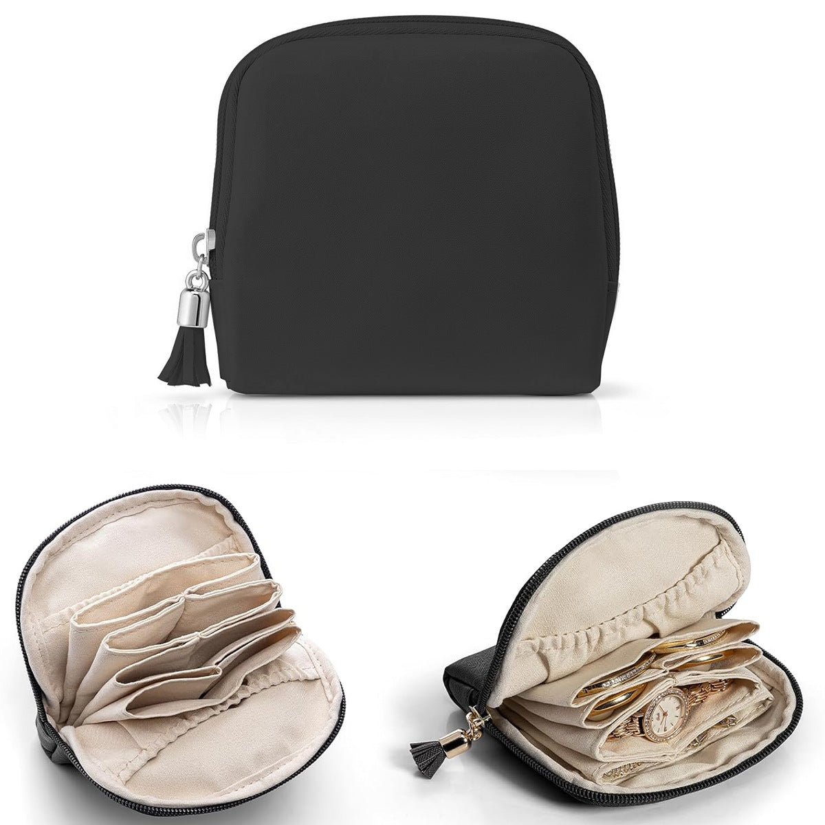Kosmetik-Organizer mit Strukturiertem Innenraum und Eleganter Quaste Brehn