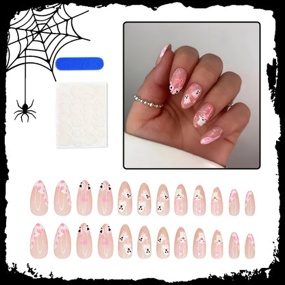 Kunstnagelset mit kreativen Gespenst- und Herzdesigns Brehn