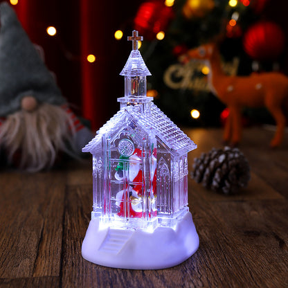 Dekorative Weihnachtslaterne mit Schneemann-Szene Brehn