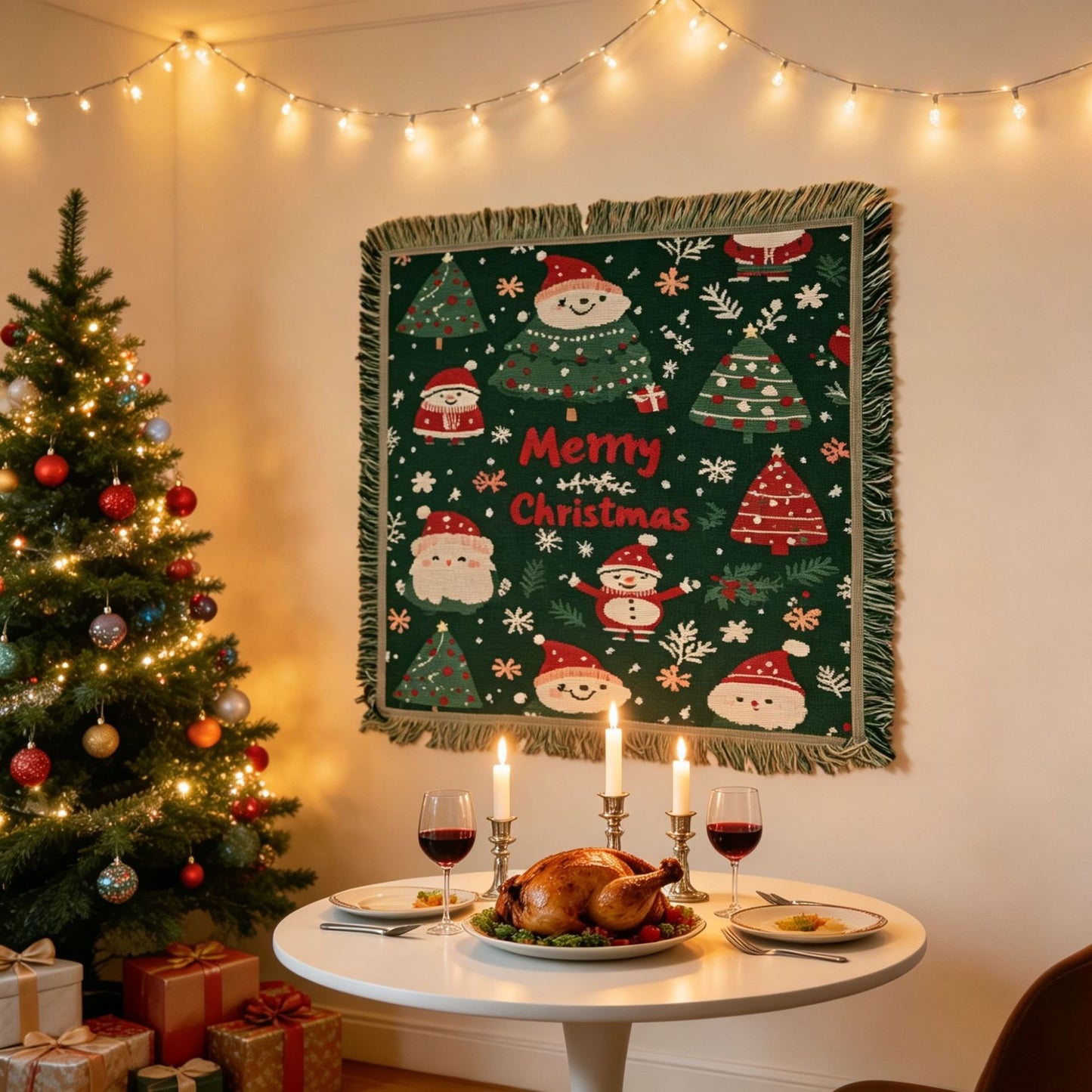 Festliche Weihnachtswurfdecke